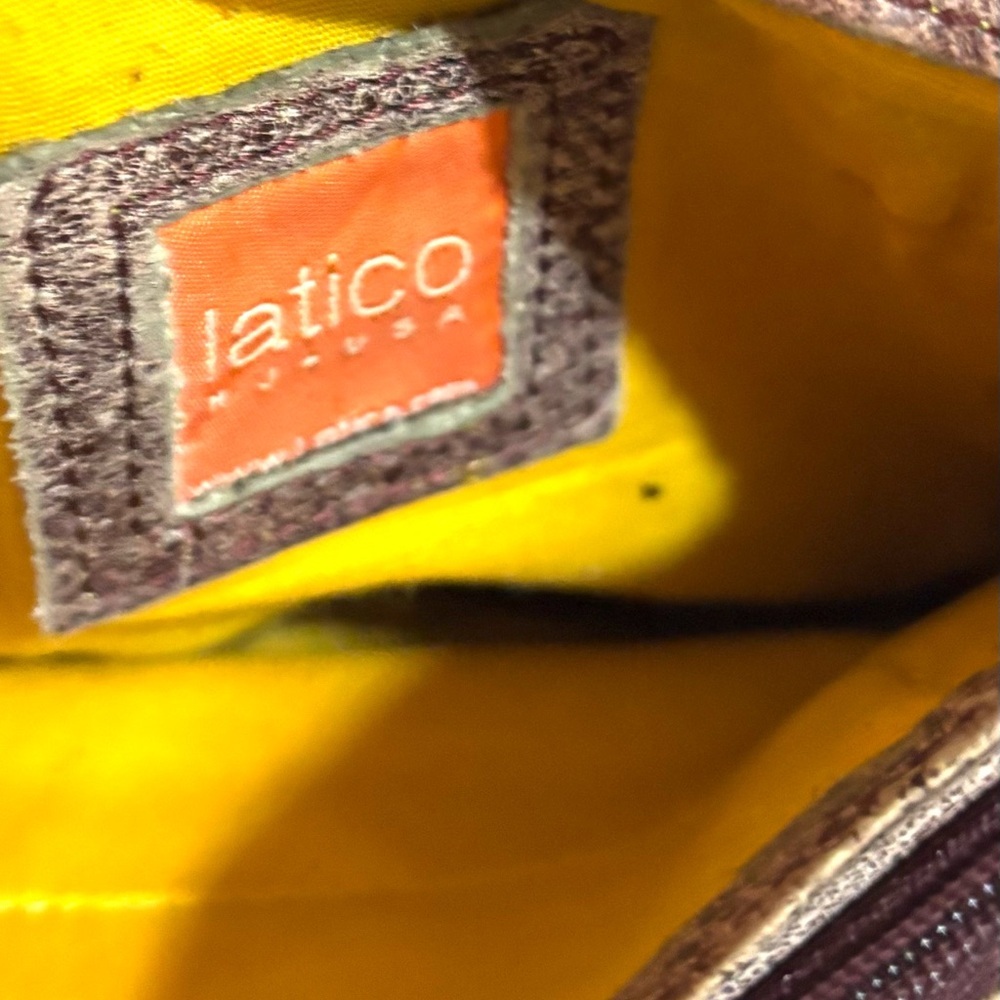 latico Metallic Brown Leather Clutch Wristlet